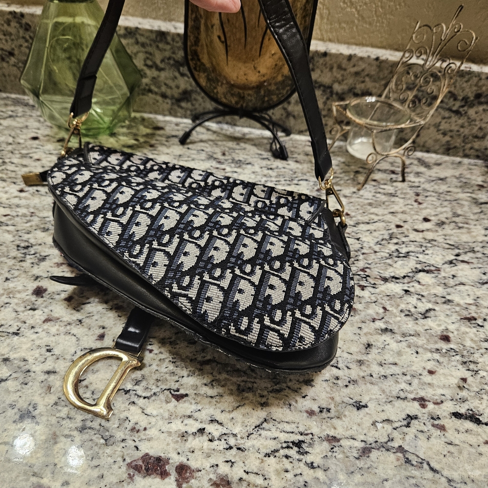 SOLD SOLD SOLDBlack and White Shoulder Bag Saddle Bag - Picture 3 of 7
